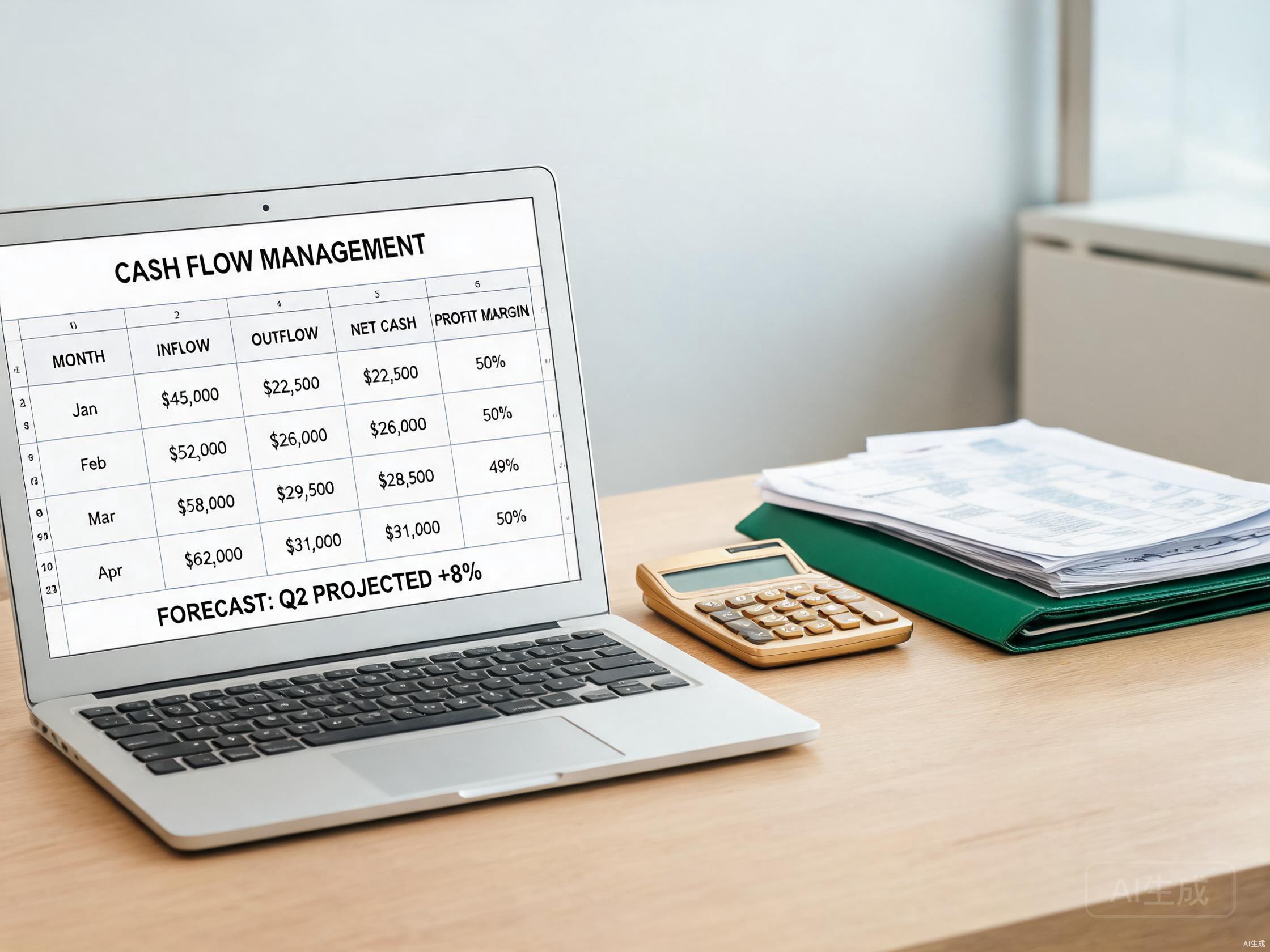 Cash flow management spreadsheet