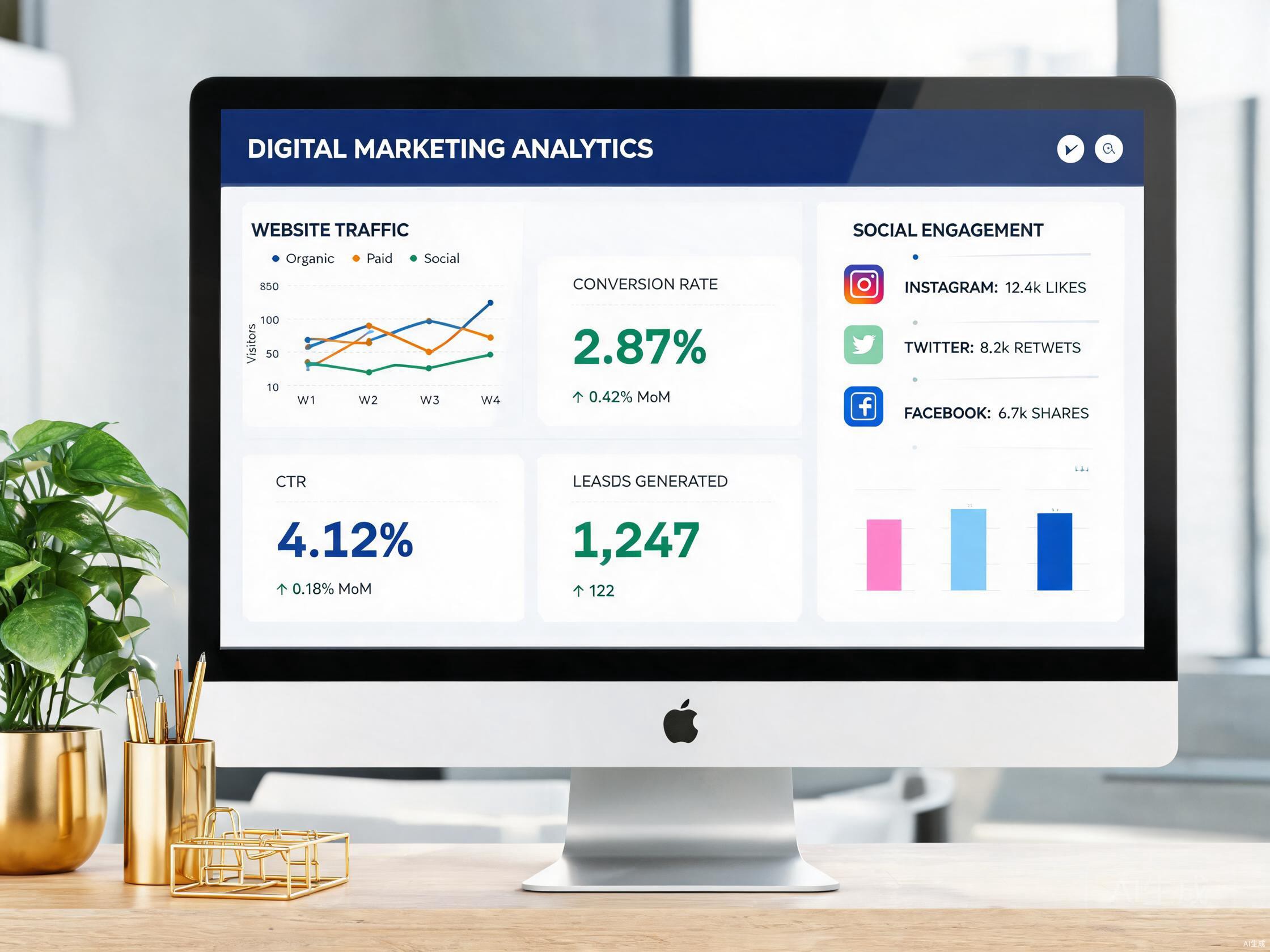 Digital marketing analytics dashboard